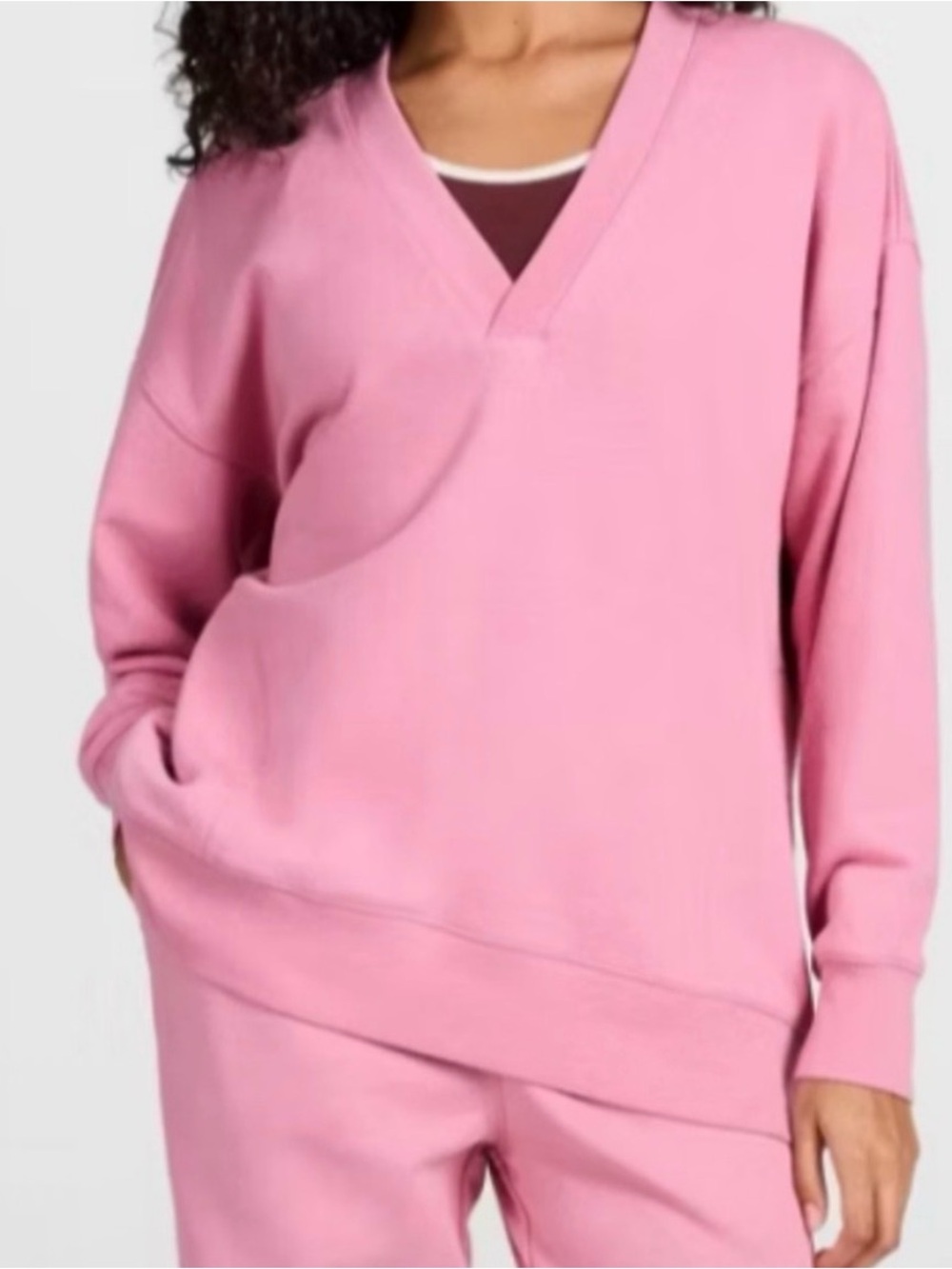 🌸NEW CHAMPION PINK V-NECK SWEATSHIRT SIZE XS🌸
